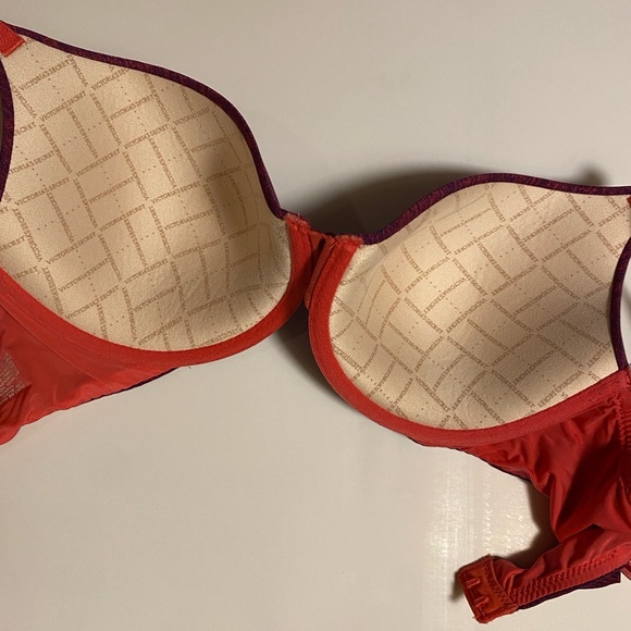 32C VS Uplift Semi Demi PushUp Convertible Underwire Bra Heathered Purple Pink - Picture 4 of 5